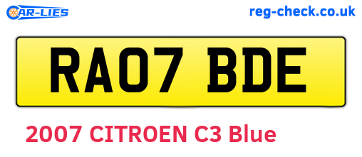 RA07BDE are the vehicle registration plates.