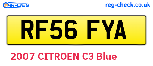 RF56FYA are the vehicle registration plates.
