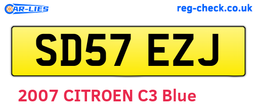 SD57EZJ are the vehicle registration plates.