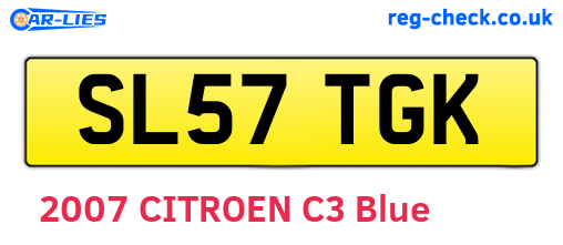 SL57TGK are the vehicle registration plates.
