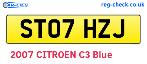 ST07HZJ are the vehicle registration plates.