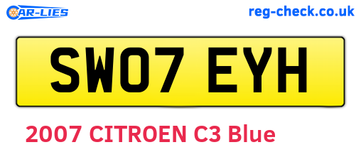 SW07EYH are the vehicle registration plates.