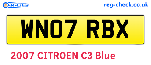 WN07RBX are the vehicle registration plates.