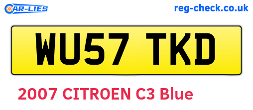 WU57TKD are the vehicle registration plates.