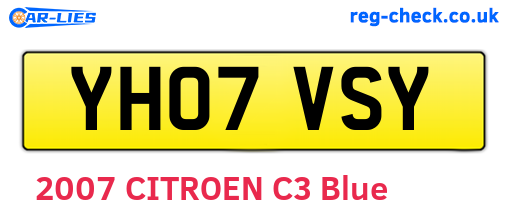 YH07VSY are the vehicle registration plates.