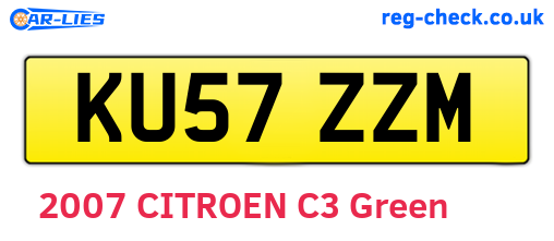 KU57ZZM are the vehicle registration plates.
