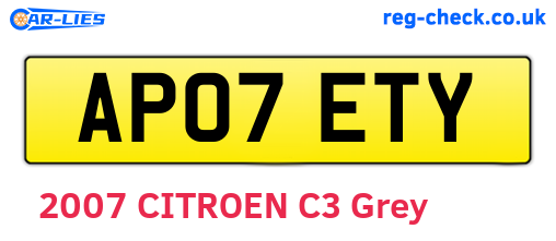 AP07ETY are the vehicle registration plates.