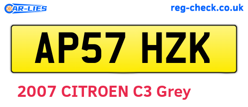 AP57HZK are the vehicle registration plates.