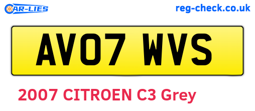 AV07WVS are the vehicle registration plates.