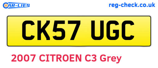 CK57UGC are the vehicle registration plates.