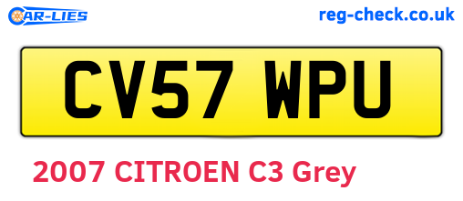 CV57WPU are the vehicle registration plates.