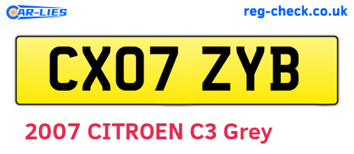 CX07ZYB are the vehicle registration plates.