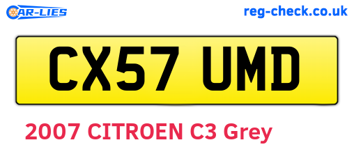 CX57UMD are the vehicle registration plates.
