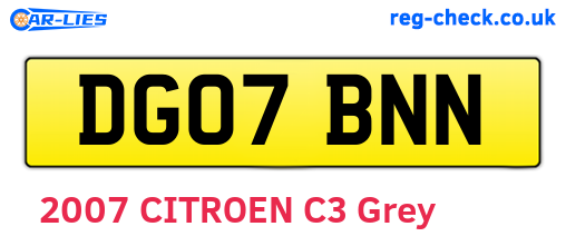 DG07BNN are the vehicle registration plates.