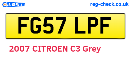 FG57LPF are the vehicle registration plates.