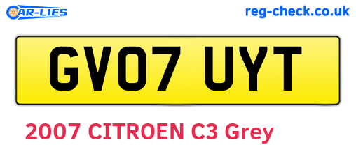 GV07UYT are the vehicle registration plates.