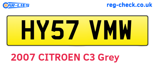 HY57VMW are the vehicle registration plates.