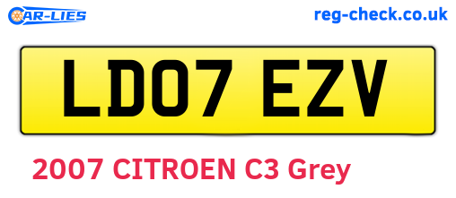 LD07EZV are the vehicle registration plates.
