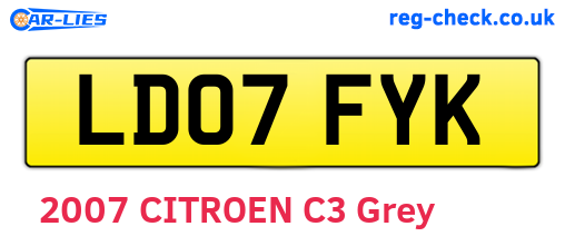 LD07FYK are the vehicle registration plates.