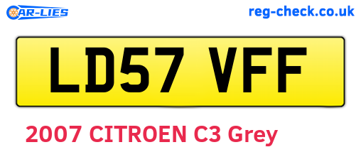 LD57VFF are the vehicle registration plates.