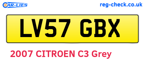 LV57GBX are the vehicle registration plates.