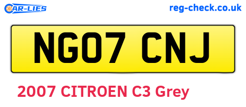 NG07CNJ are the vehicle registration plates.