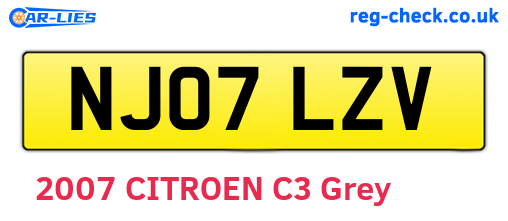 NJ07LZV are the vehicle registration plates.
