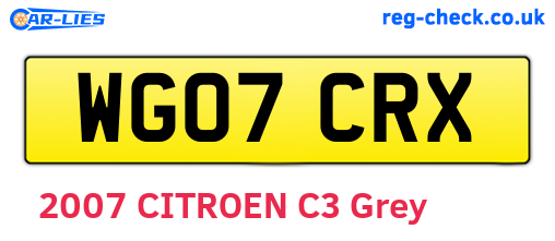 WG07CRX are the vehicle registration plates.