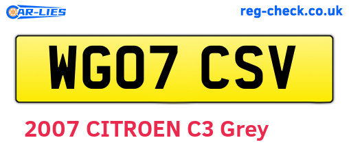 WG07CSV are the vehicle registration plates.