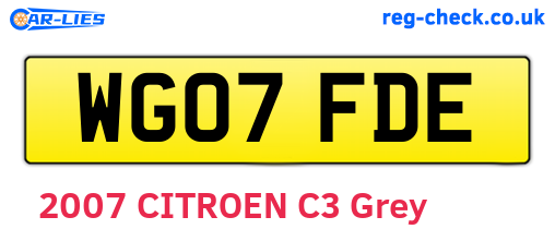 WG07FDE are the vehicle registration plates.