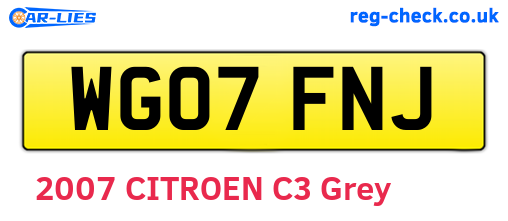 WG07FNJ are the vehicle registration plates.