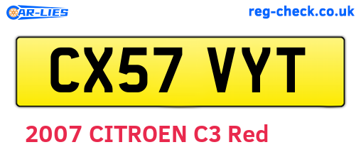 CX57VYT are the vehicle registration plates.