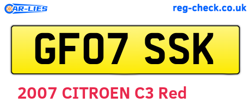 GF07SSK are the vehicle registration plates.