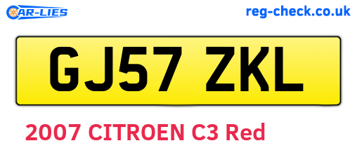 GJ57ZKL are the vehicle registration plates.