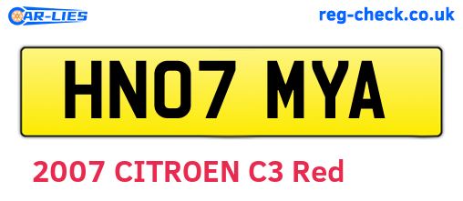 HN07MYA are the vehicle registration plates.