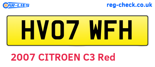 HV07WFH are the vehicle registration plates.