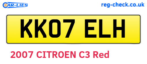 KK07ELH are the vehicle registration plates.