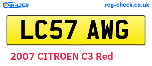 LC57AWG are the vehicle registration plates.