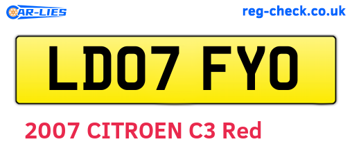 LD07FYO are the vehicle registration plates.