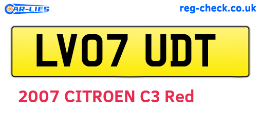 LV07UDT are the vehicle registration plates.