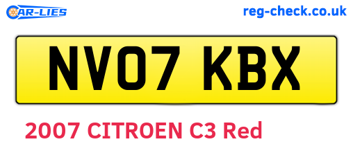 NV07KBX are the vehicle registration plates.