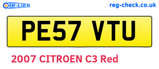 PE57VTU are the vehicle registration plates.