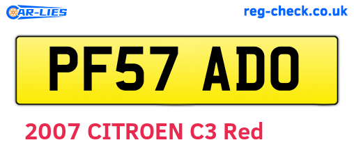 PF57ADO are the vehicle registration plates.