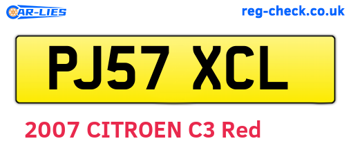 PJ57XCL are the vehicle registration plates.