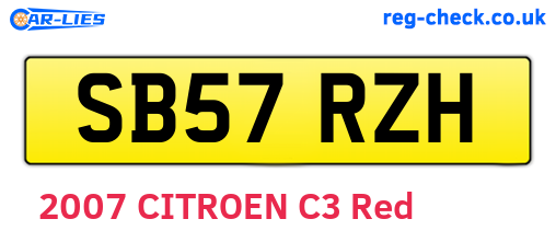 SB57RZH are the vehicle registration plates.