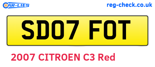 SD07FOT are the vehicle registration plates.