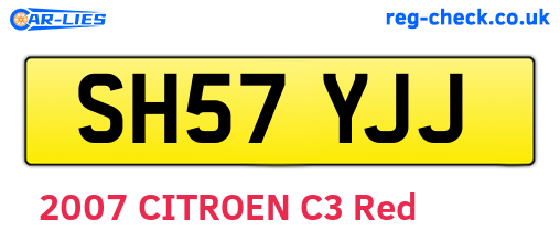 SH57YJJ are the vehicle registration plates.
