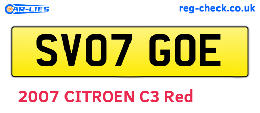 SV07GOE are the vehicle registration plates.
