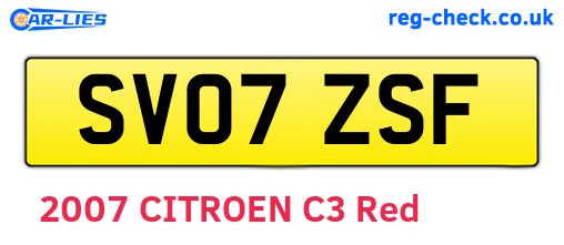 SV07ZSF are the vehicle registration plates.