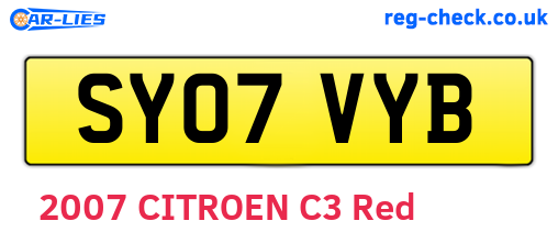 SY07VYB are the vehicle registration plates.